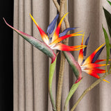 Artificial Flowers Bird Of Paradise 37'' Large Latex Fake Greenery Plants Long Stem Red Plants 2Pcs For Home,Living Room,Bedroom,Dining Table(Red 2Pcs)