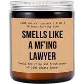Smells Like A Mf'Ing Lawyer Candle - Gift For Lawyer - Bar Exam Gift - Future Lawyer Candle - Lawyer Gift - Aromatherapy Glass Candle Jar - Non-Toxic Ingredients