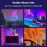 16.4Ft Smart RGB IC Neon Rope Light App Remote Music Sync Waterproof DIY Strip Lights