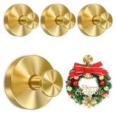 4Pack Suction Cup Hooks, Wreath Hangers For Front Door, New No Drill Door Garland Hanger For Door Wreaths, Reusable Holder For Glass Window, Door, Fall, Christmas, Welcome Sign(Gold)