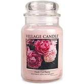 Fresh Cut Peony Large Glass Apothecary Jar, Scented Candle, 21.25 Oz.