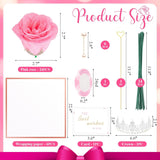 Glitter Roses Bouquet, Pink Flower Bouquet, Diy Fake Rose Flowers, Birthday Gifts For Women, Artificial Rose With Wrapping Paper Crowns Cards For Valentines Day Anniversary Engagement Wedding