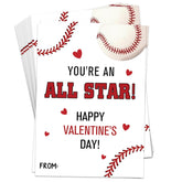 30 Pack Baseball Valentine'S Day Classroom Exchange Cards, Valentine'S Day Greeting Cards For Kids School, Valentines Card Gift Tags For Boys Girls - Ahz04
