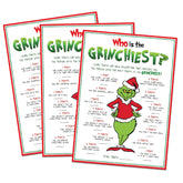 15 Who Is Most Like The Grinch Game Cards- Fun & Easy For Family Christmas Holiday Office Friends Church Party, Supplies, Activity, Decorations