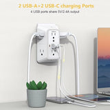 Wall Outlet Extender with Night Light 6 Outlets 4 USB Ports 2 USB C 1050J Surge Protector