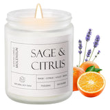 Sage & Citrus Scented Candles, Mother'S Day Gifts, Aromatherapy Jar Candle, 7 Oz Long Lasting Candles, Soy Wax Candle Gift For Women