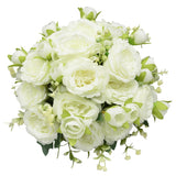 2 Pack Artificial Flowers Bouquet, 10 Pcs Austin Roses Silk Flowers Heads, Fake Peonies Flower For Home Decor Table Centerpieces Wedding Bridal Bouquet Mother'S Day Valentine'S Day, White