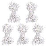 2000Pcs Artificial Floral Pollens Stamen Mini Double Heads Flower Stamen Handmade Diy Artificial Cards Pistilos Para Flores Artificiales For Wedding Christmas Flower Making Scrapbook Home Decor, White