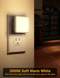2 Pack Plug In LED Night Lights Dusk to Dawn Sensor Soft White Nightlight for Hallway Bathroom