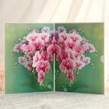 Exquisite Flower Pop-Up Birthday Card - Mother's Day Gift for Women - 3D Laser Cut Floral Design with Envelope and Message Card