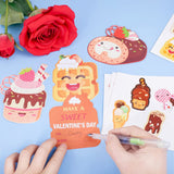 Valentines Day Cards For Kids 96 Pack With 32 Kids Dessert Valentine Cards, 32 Pink Gift Envelopes, 32 Dessert Stickers Kids Valentines Day Greeting Cards School Classroom Exchange Gifts