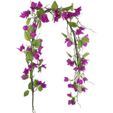 Artificial Bougainvillea Flowers Garland Purple Silk Bougainvillea Vines Uv Resistant Realistic Faux Hanging Flowers Plants For Outdoor Outside Summer Decoration Porch Patio Balcony Yard Wall