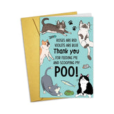Cat Mom Birthday Card, Funny Mother'S Day Card For Cat Mom, Cute Mother'S Day Cards From Cats, Thank You For Feeding Me And Scooping My Poo