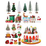 Merry Christmas Cake Decorations - 19 Piece Set With Cake Toppers, Christmas Tree, Santa Gifts, Birthday Party Supplies