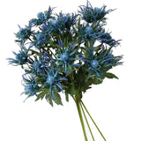5 Pack Silk Artificial Thistle Flowers Eryngiums Faux Plants For Garden Wedding Prom Party Bouquet Floral Arrangement (Blue)