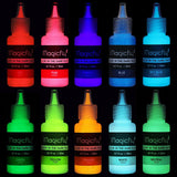Acrylic Glow In The Dark Paint, 10 Bright Colours Liquid Luminous Paint, Neon Paints Glow In Dark For Painting, Halloween Decoration, Diy Crafts, 20 Ml Each