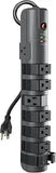 8 Outlet Pivot Plug Power Strip Surge Protector 1800J 6Ft Cord Gray