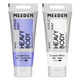 Acrylic Paint Purple Gray: Bundled With Titanium White Color - 100Ml/3.38Oz X 2 Bulk Heavy Body Acrylic Paint Tubes For Art Craft Painting