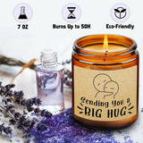 Gifts For Women, Sending You A Big Hug, Thinking Of You Gifts, Get Well Soon Condolence Gift For Her, Miss You Gift For Friends, Presents For Mom Dad Coworker -Lavender Scented Candle
