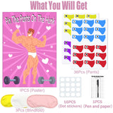 Bridal Shower Games, Pin The Pants On The Hunk, Bachelorette Party, Wedding, Engagement 36 Stickers Includes Large Poster Single Girl Party Night