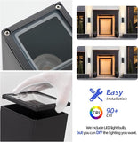 4 Pack Matte Black LED Square Up Down Outdoor Wall Lights for House Garage Porch Doorway