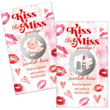 50 Pack Kiss The Miss Goodbye Scratch Off Cards, Lipstick Scratch Game For Bachelor Party Games, Country Wedding Bridal Shower Valentine'S Day Party Lottery Tickets, Wedding Shower Ideas