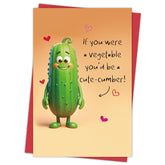 Punny Valentines Card For Men Women, Cute-Cumber Valentines Cards For Him Her, Funny Valentine'S Day Cards For Husband Wife, Perfect Punny Cards - If You Were A Vegetable You'D Be A Cute-Cumber!
