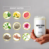 Scented Candles For Home (New York City) - 13.75 Oz Long-Lasting Soy Wax Jar Candle For Women & Men For All Occasions, 60-80 Hours Burn Time - Notes Of Lemon, Grapefruit & Jasmine