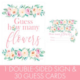 Guess How Many Flowers Party Game – Bridal Shower, Wedding, Baby Shower, Or Birthday Party Game Idea – Floral Party Activity For Guests