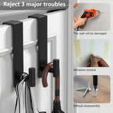 2-Pack Over The Door Hooks - Rustproof Stainless Steel Door Hangers For 1-3/4 Inch Doors, Non-Marking And Tool-Free Easy Install?? (Black, T Shape-Fits 1-3/4" Thick Door)