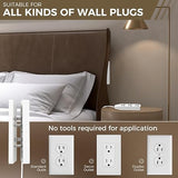 Outlet Concealer Power Strip Cover Extender 3 AC Outlets 5ft Flat Plug Cord