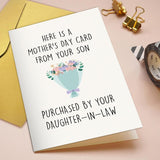 Mother'S Day Card For Mother In Law, Funny Mother-In-Law Mother'S Day Gifts, Hilarious Mothers Day Card From Son And Daughter In Law