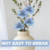 100Pcs Cherry Blossom Fake Flower Heads Bulk For Diy Hair Accessories Kit Floral Craft Supplies Wedding Party Decoration Blue Artificial Flower Heads