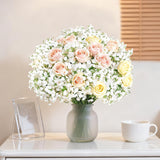 100Pcs Babys Breath Artificial Flowers-Gypsophila Babys Breath Flowers Artificial Bulk-White Real Touch Fake Flowers For Wedding Home Garden Decor