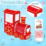Train Valentines Day Box And Cards For Kids Classroom School Exchange, Great Valentines Gifts Party Favors For Boys Girls (1 Cute Train Box, 32 Valentine Cards, 1 Teacher Card)