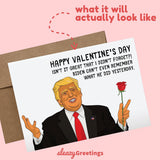 Donald Trump Funny Valentine'S Day Card | Funny Vday Card For Him Her | Trump Makes Fun Of Joe Biden
