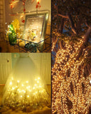 2 Pack Solar Fairy Lights Outdoor 80FT 240 LED Warm White String Lights Waterproof with 8 Modes for Patio Garden Backyard Wedding Christmas Decor
