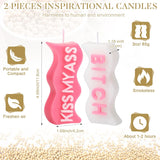 2 Pieces Christmas Aesthetic Candles Atmosphere Candle Wavy Word Fun Shaped Trendy Soy Wax Scented Cool Funny Gift For Office Birthday Home Xmas Decoration