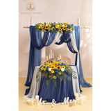 Sunflower Flower Garlands, 2 Pcs Royal Blue Artificial Eucalyptus Garlands, Handcraft Artificial Rose Arch Flowers For Wedding Arch Sweetheart Table Ceremony Backdrop Decorations For Home