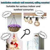 10Pcs Q-Hooks With Seat Belt Buckles, Suitable For Hanging Plants, Party Wind Chimes, Christmas Lights, Ceilings, And Wall Mounted Installations, With 1 Nut Driver