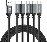 5 Pack USB A to USB C Fast Charging Cables 6FT 3A Braided Charger Cord for iPhone Samsung LG