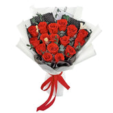 16 Piece Preserved Flower Rose Bouquet, Forever Flowers Romantic Long Lasting Gift For Delivery To Women,Valentine'S.Mother'S Day Gift(Red, 16 Rose)