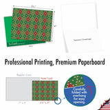 - 10 Merry Christmas Cards Bulk - Festive Holiday Patterns, Boxed Card Assortment (4 X 5.12 Inch) - Christmas Knits M9625Xsg