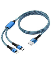 2 in 1 USB Multi Charging Cable 4FT Braided USB C Lightning Fast Charger Cord