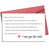 Anniversary Card For Him, Her, Boyfriend, Girlfriend, Husband, Wife, Men, Women, Couple - Anniversary Birthday Gifts For Couples - Single 5.3''X 8'' Folded Card With Red Envelope
