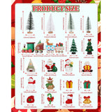 Merry Christmas Cake Decorations - 19 Piece Set With Cake Toppers, Christmas Tree, Santa Gifts, Birthday Party Supplies