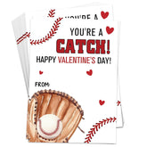 30 Pack Baseball Valentine'S Day Classroom Exchange Cards, Valentine'S Day Greeting Cards For Kids School, Valentines Card Gift Tags For Boys Girls - Ahz03