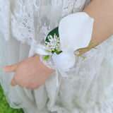 Bride And Groom'S Chest Flower, Wrist Flower (6 White Wrist Flower)