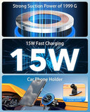 3 in 1 RGB LED Wireless Car Charger Magnetic Phone Holder Fast Charging Mount for iPhone 17 16 15 14 13 12