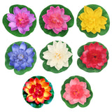 8 Pcs Artificial Floating Foam Lotus Flowers Realistic Water Lily Pads For Pond Pool Home Garden Wedding Decorations 4 Inch